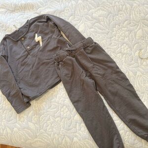 Rylee + Cru Gray Kids Matching Set sweatsuit sweatpants